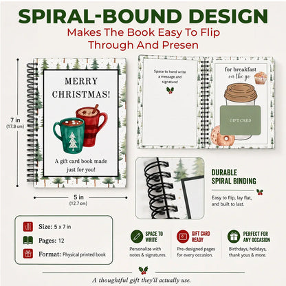 🔥 Last Day 50% OFF 🔥 Christmas Gift Card Book – 12 Gift Card Pages & Personal Message Holder
