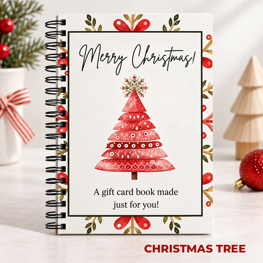 🔥 Last Day 50% OFF 🔥 Christmas Gift Card Book – 12 Gift Card Pages & Personal Message Holder